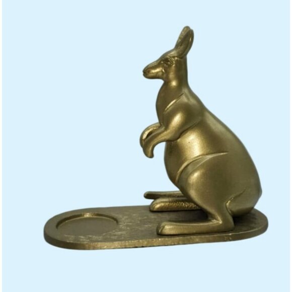 Brass Kangaroo Figurine Ring Holder, Jewelry Dish or Tealight Candle Holder IKEA - Picture 3 of 8